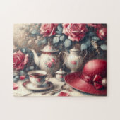 Teezeit Rosa und Teacup Puzzle (Horizontal)