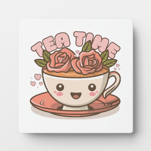 Teezeit-Rosentee Kawaii Fotoplatte (Vorderseite)