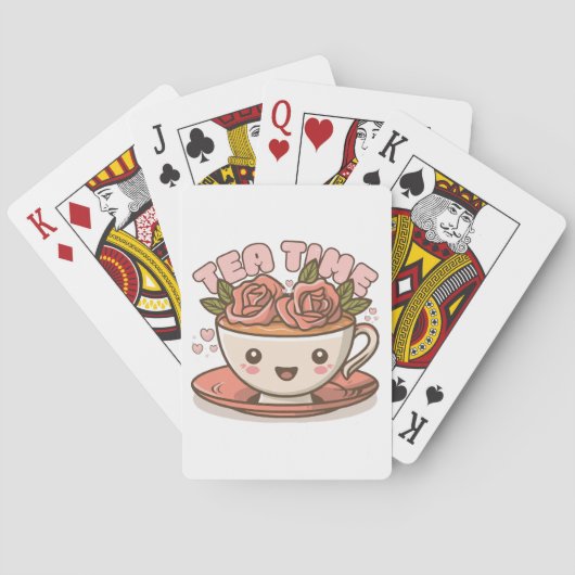Teezeit-Rosentee Kawaii Spielkarten (Rückseite)