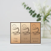 Teezeit, Schokolade, Kaffeepause Postkarte (Stehend Vorderseite)