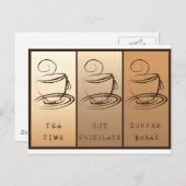Teezeit, Schokolade, Kaffeepause Postkarte (Vorne/Hinten)