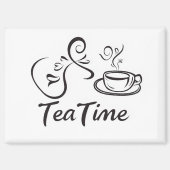 Teezeit-Slogan-Tasse Magnet (Vorderseite)