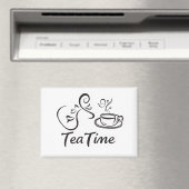 Teezeit-Slogan-Tasse Magnet (In Situ (Geschirrspüler))