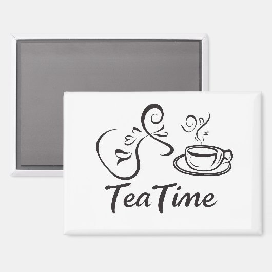 Teezeit-Slogan-Tasse Magnet (Vorderseite/Rückseite)