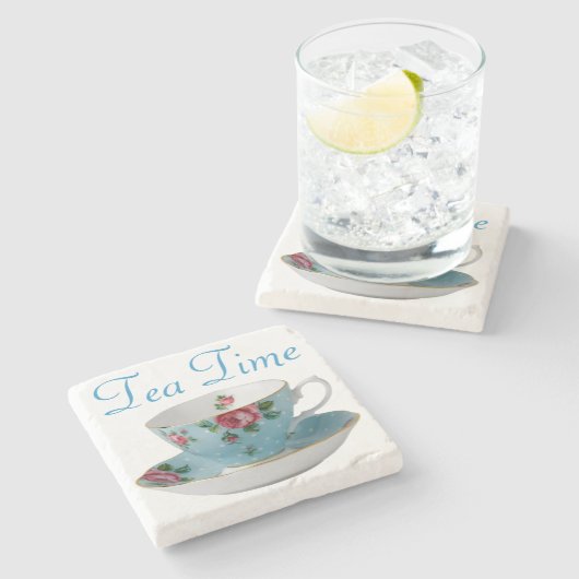 Teezeit Steinuntersetzer (Seitenansicht)