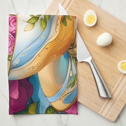 Teezeit - Tee-Cup Art Geschirrtuch (Viertel Falte)