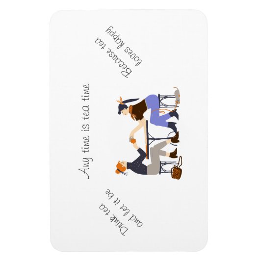 Teezeit Tee Quotes Slogans Freunde Magnet (Vertikal)