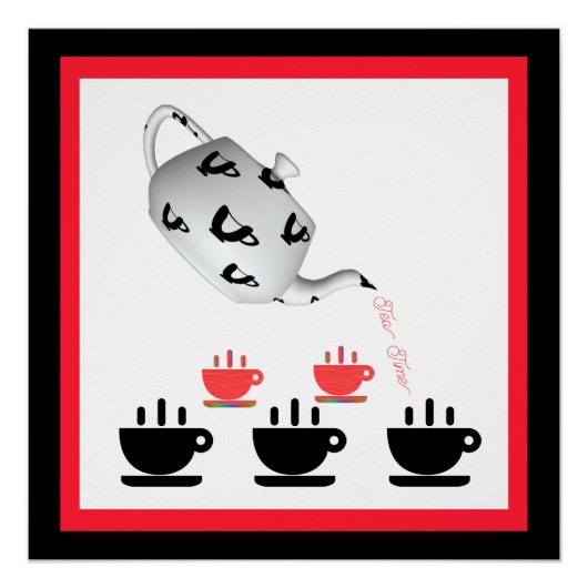 Teezeit Teekanne Poster (Vorderseite)