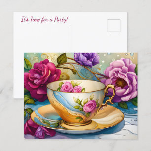 Teezeit - Teeparty  Postkarte