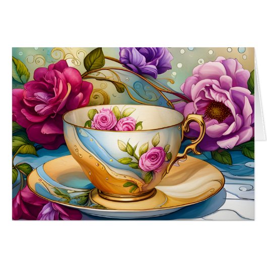 Teezeit - Teetassen-Kunst (Vorderseite (Horizontal))