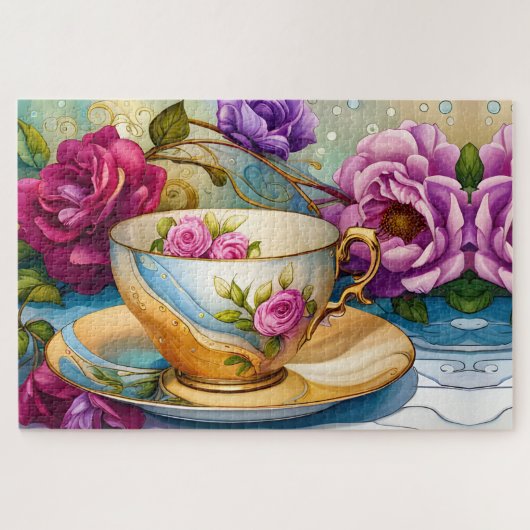 Teezeit - Teetassen-Kunst Puzzle (Horizontal)