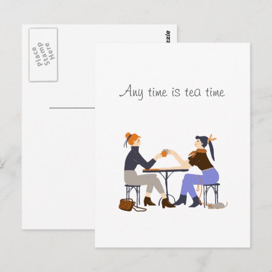 Teezeit Teezeit Slogan Freunde Freundschaft Postkarte (Vorne/Hinten)