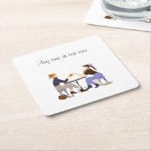 Teezeit Teezeit Slogan Freunde Freundschaft Rechteckiger Pappuntersetzer (angewinkelt)