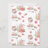 Teezeit Vintages rosa blühendes Brautparty Einladung (Rückseite)