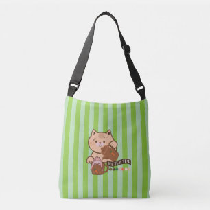 Teezeit von Katzen und Kaninchen Tragetaschen Mit Langen Trägern