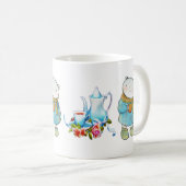 Teezeitblauer Bär mit Teapot-Design Kaffeetasse (VorderseiteRechts)