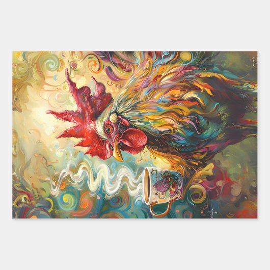 Teezeitdekoupage Geschenkpapier Set (Vorderseite)