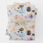 Teezeitmuster - Teebecher und Teekanne in Geschenkpapier Set (Beispiel)
