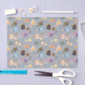 Teezeitmuster - Teebecher und Teekanne in Seidenpapier (Handwerk)