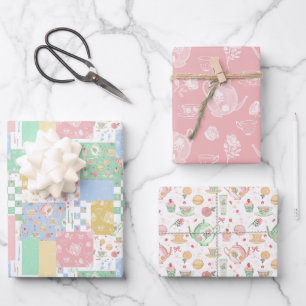 Teezeremonie auf dem Teatro Lago Teapots Pastel Vi Geschenkpapier Set