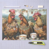 Teezeremonie auf Roosters and Chicks Party Entdeck Seidenpapier (Handwerk)