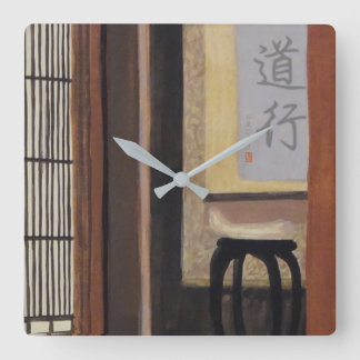Teezeremonie Saal Tokonoma Quadratische Wanduhr