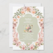 Teezeremonien im Garten Party jedes Alter Geburtst Einladung (Vorderseite)