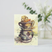 Teezubereitung Postkarte (Stehend Vorderseite)