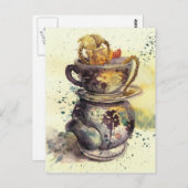 Teezubereitung Postkarte (Vorne/Hinten)