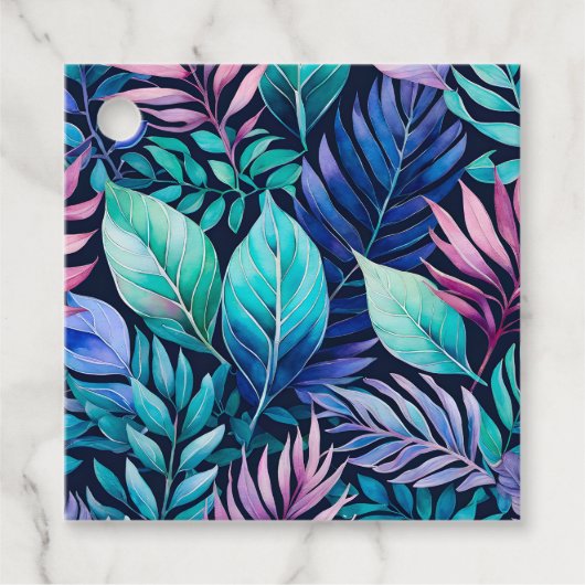 Teftags für bunte Botanische Kunst Geschenkanhänger (Vorderseite)