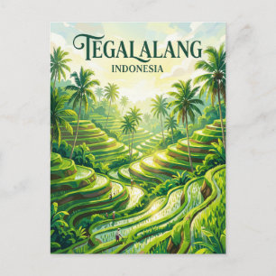 Tegalalang-Reisterrasse Indonesien Postkarte