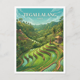 Tegallalang-Reisfelder Ubud Indonesien Postkarte