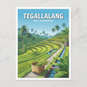 Tegallalang Reisterrassen Ubud Indonesien Postkarte