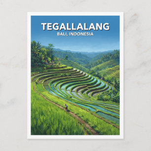 Tegallalang Reisterrassen Ubud Indonesien Reise Postkarte