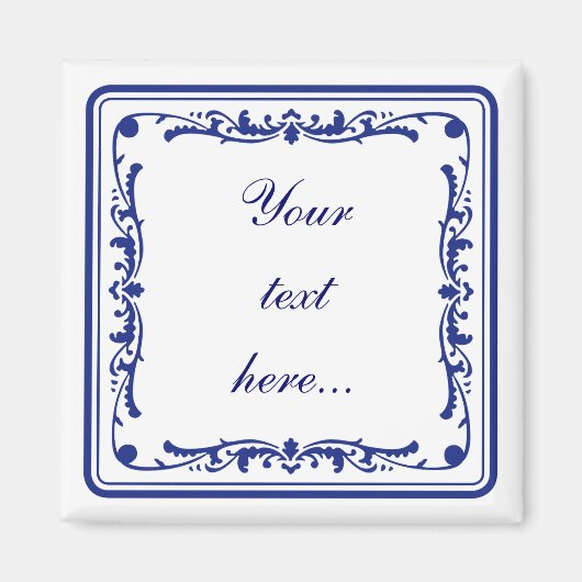 Tegeltje, kleine holländische Kachel Magnet (Vorne)