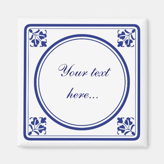 Tegeltje, kleine holländische Kachel Magnet (Vorne)