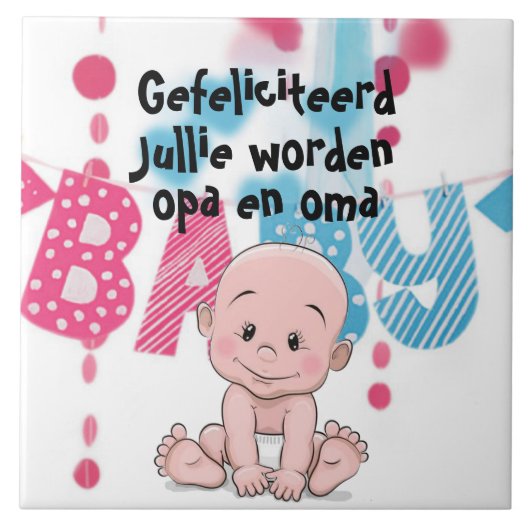 Tegeltje voor opa en oma, zwangerschap fliese (Vorderseite)