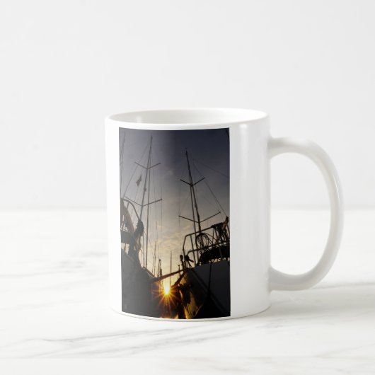 Tegenlicht bij 2 zeilboten in de haven. kaffeetasse (Rechts)