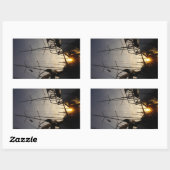 Tegenlicht bij 2 zeilboten in de haven. rechteckiger aufkleber (Blatt)