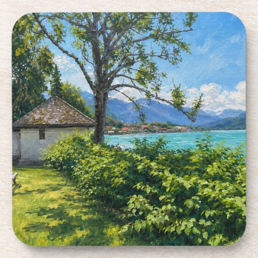 Tegernsee an den Bayerischen Alpen Getränkeuntersetzer (Vorderseite)