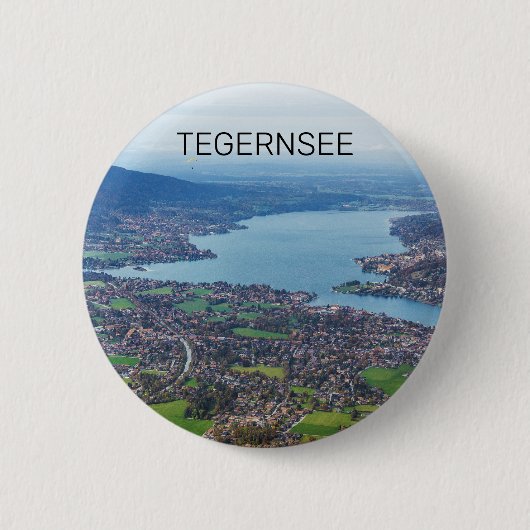 Tegernsee Bayerischer See Panorama Souvenir Button (Vorderseite)