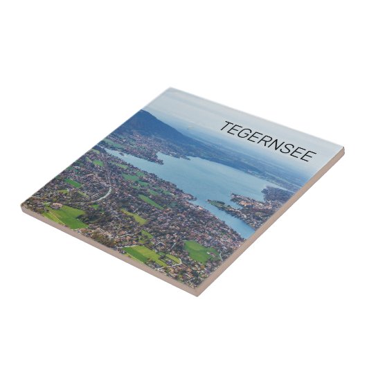 Tegernsee Bayerischer See Panorama Souvenir Fliese (Seite)