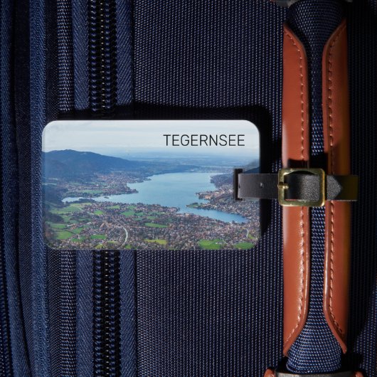 Tegernsee Bayerischer See Panorama Souvenir Gepäckanhänger (Vorderseite Insitu 4)
