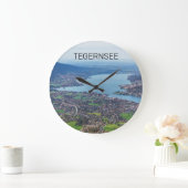 Tegernsee Bayerischer See Panorama Souvenir Große Wanduhr (Zuhause)