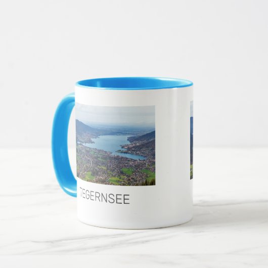 Tegernsee Bayerischer See Panorama Souvenir Tasse (Vorderseite Links)