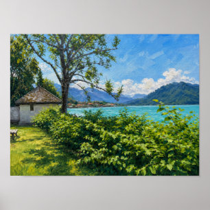 Tegernsee in den Alpen Poster