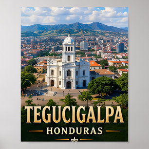 Tegucigalpa Bergansichten und honduranischer Geist Poster