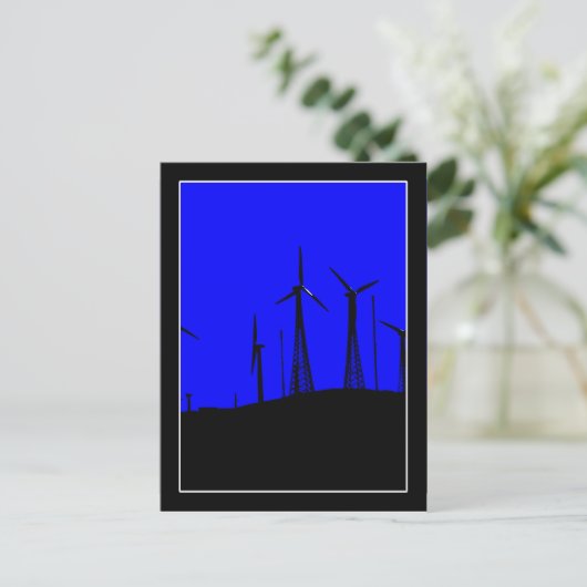 Tehachapi Wind Farm Silhouette Postkarte (Stehend Vorderseite)
