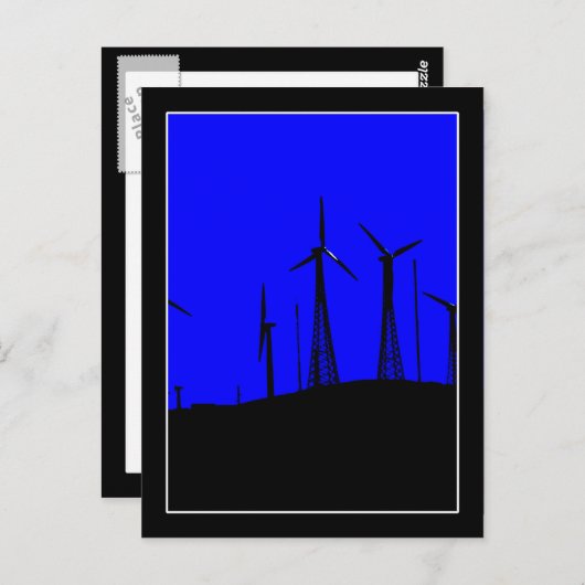 Tehachapi Wind Farm Silhouette Postkarte (Vorne/Hinten)