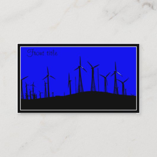 Tehachapi Wind Farm Silhouette Visitenkarte (Vorderseite)